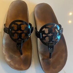 Tory Burch Black and Tan Sandals